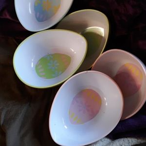 Bowls Easter egg colored and shaped set of 6